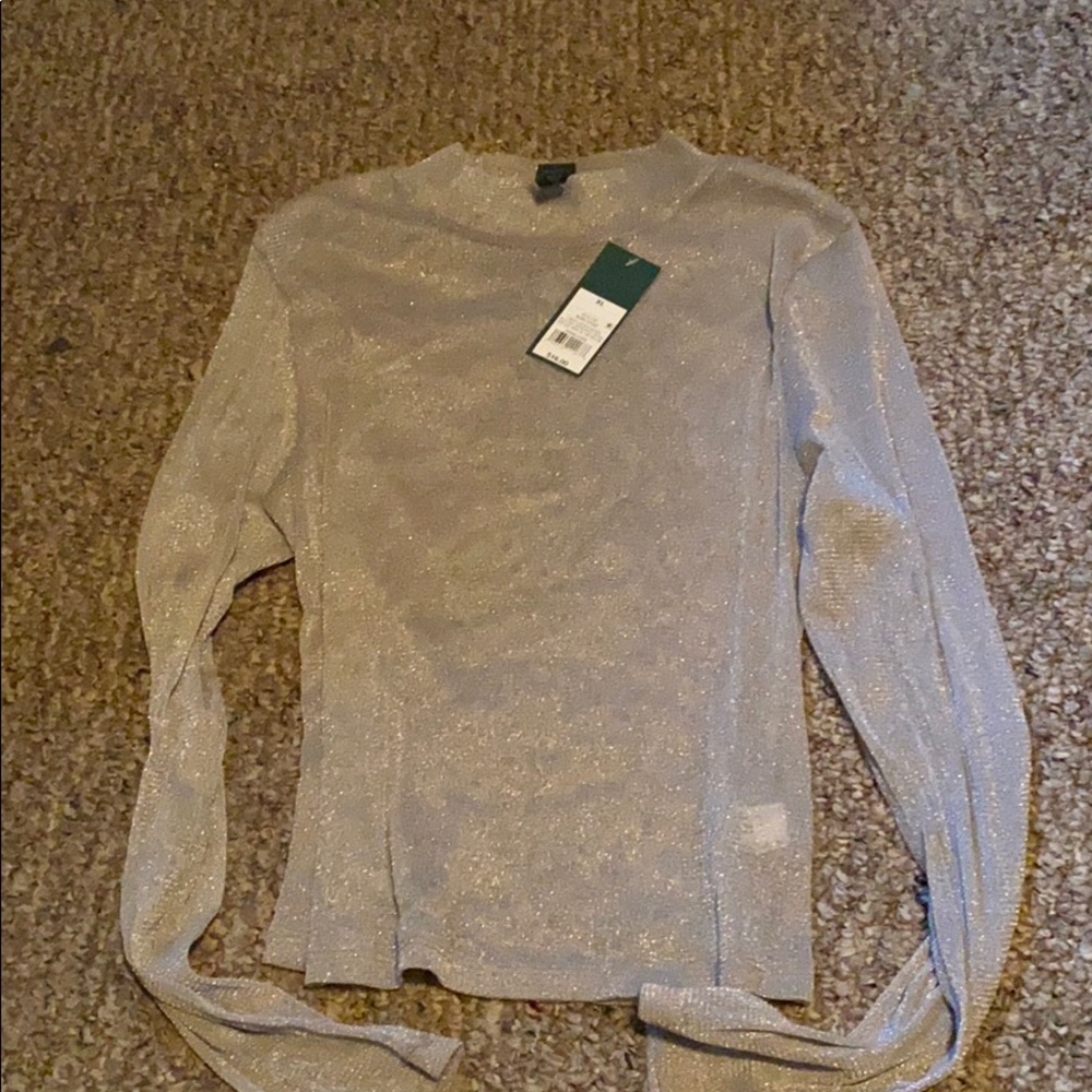 Shear silver long sleeve sparkly new with tags